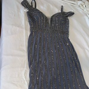 Charcoal grey Long gown dress